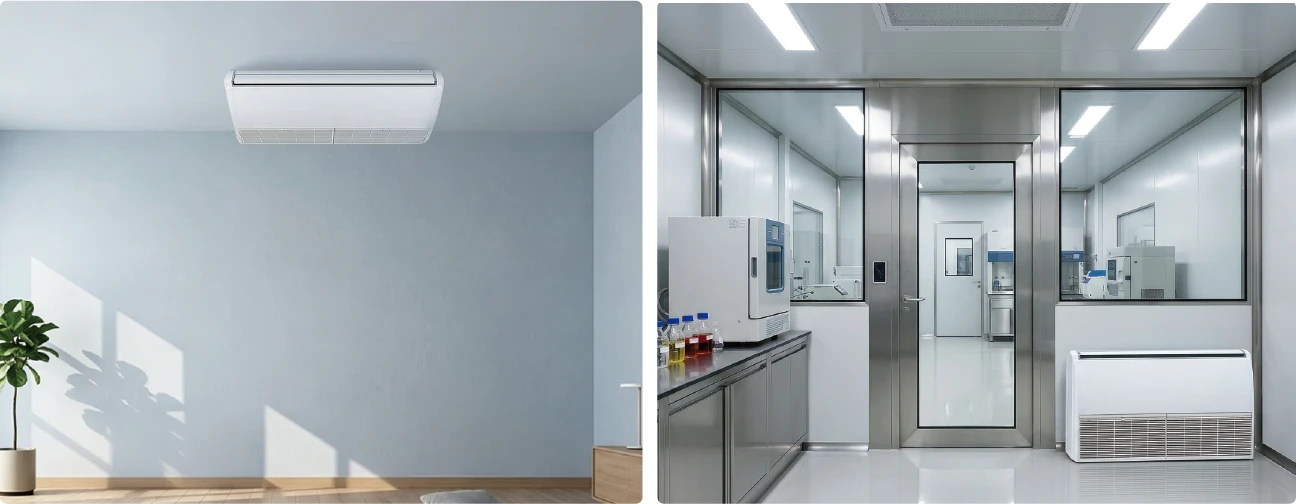 Ceiling and floor installation option